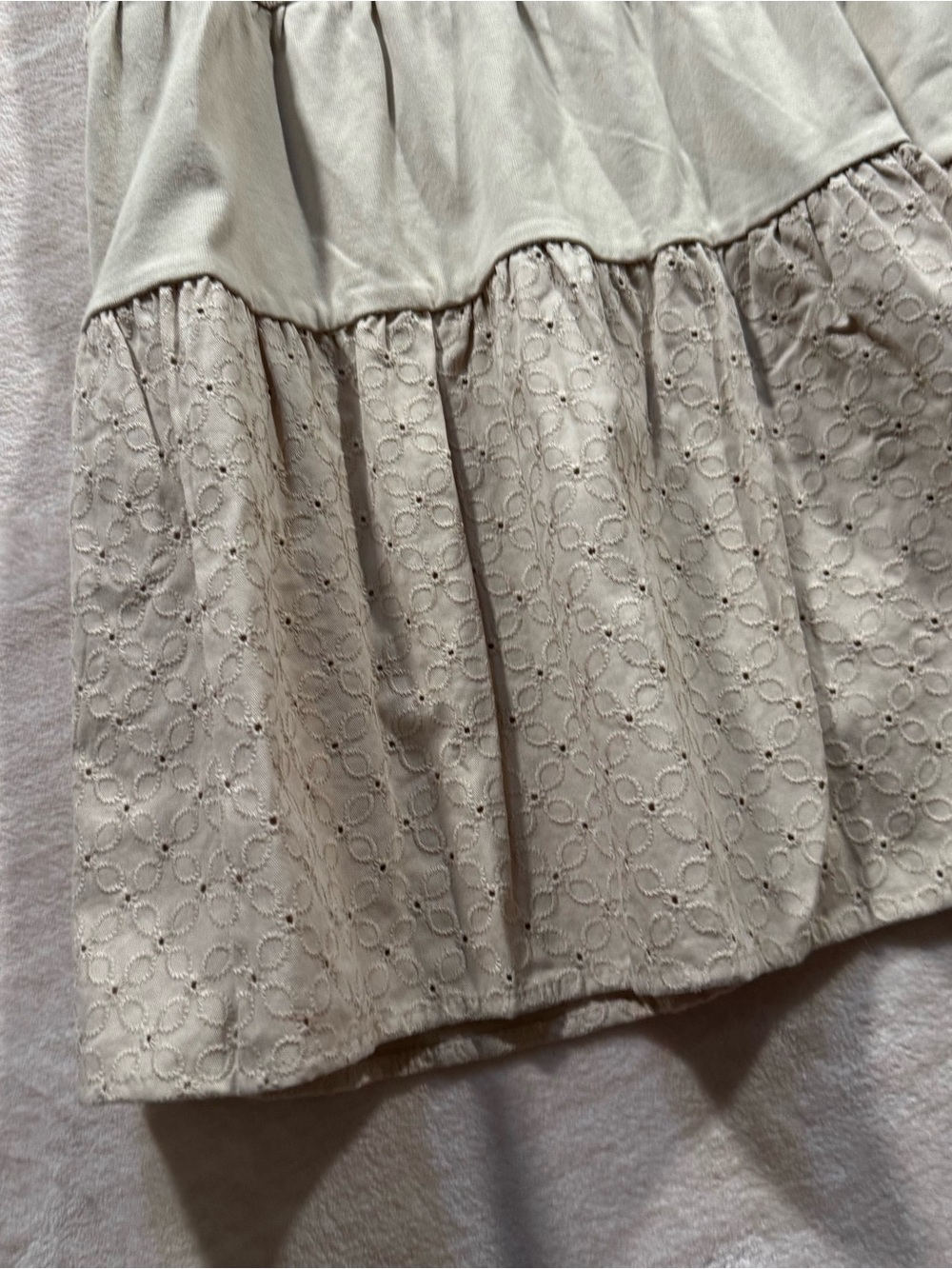 Liz Claiborne Taupe Tiered Maxi Skirt with Eyelet Panels - Picture 3 of 13